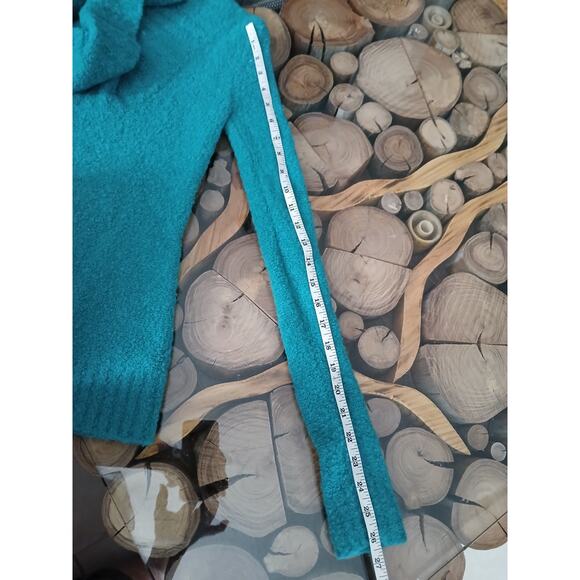 Moda International Y2K 90s Cowl Neck Long Sleeves Wool Blend Sweater Blue XS - Picture 6 of 7